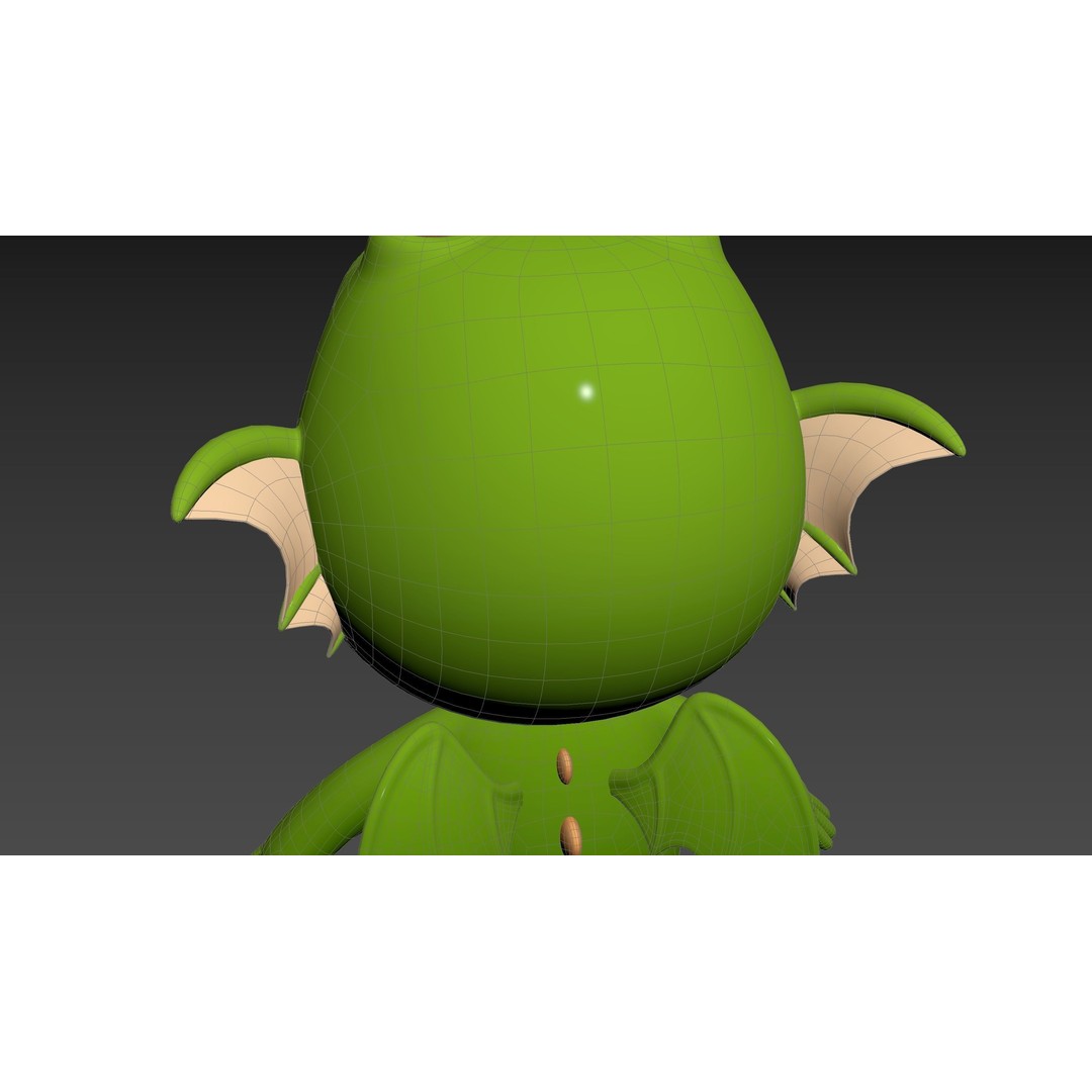 Dragon 3D Model – Cute Fantasy Character, FBX & OBJ Formats - View 33