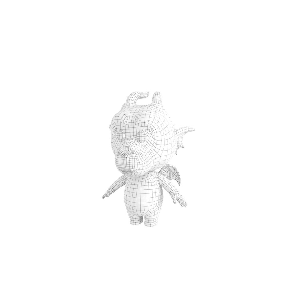 Dragon 3D Model – Cute Fantasy Character, FBX & OBJ Formats - View 36