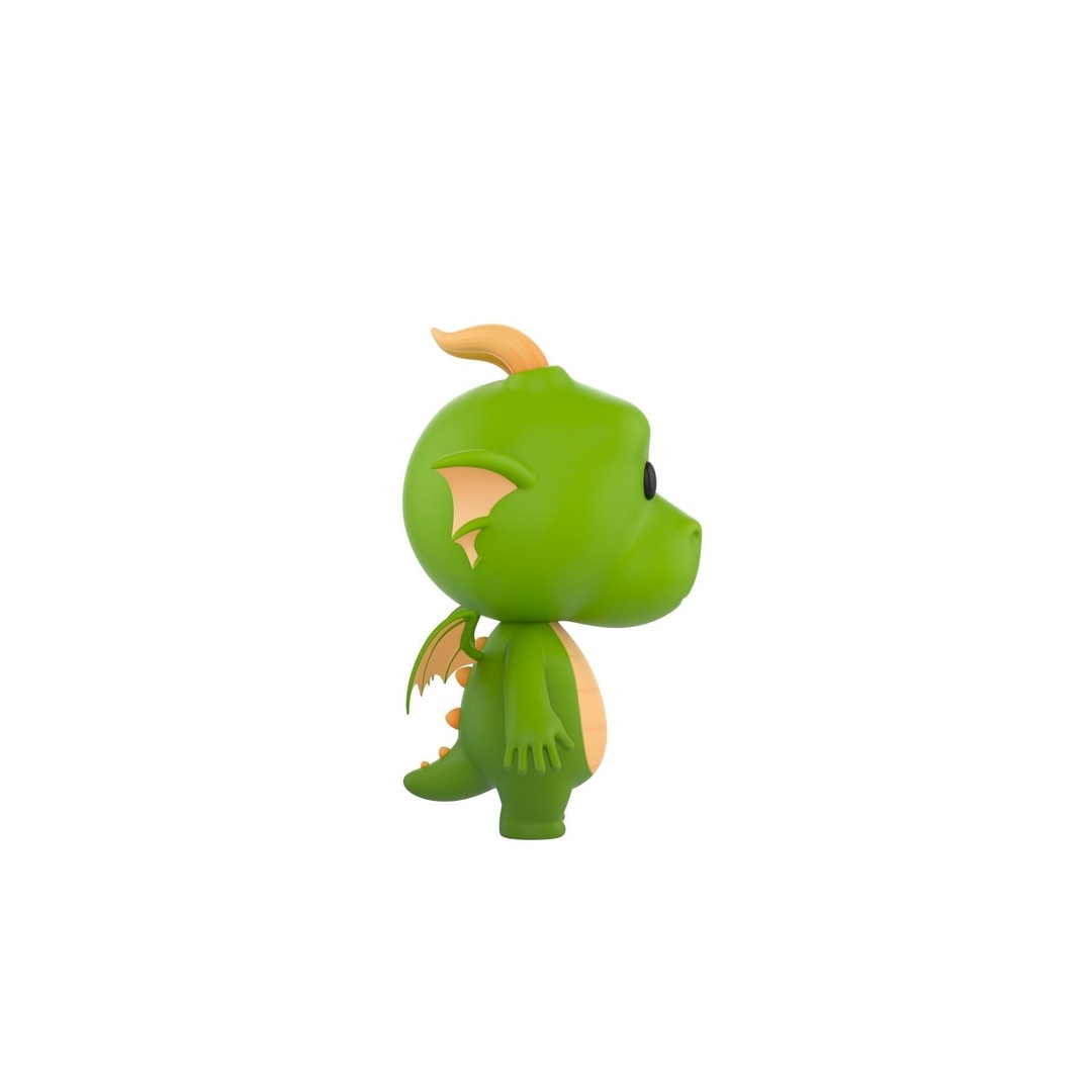 Dragon 3D Model – Cute Fantasy Character, FBX & OBJ Formats - View 5