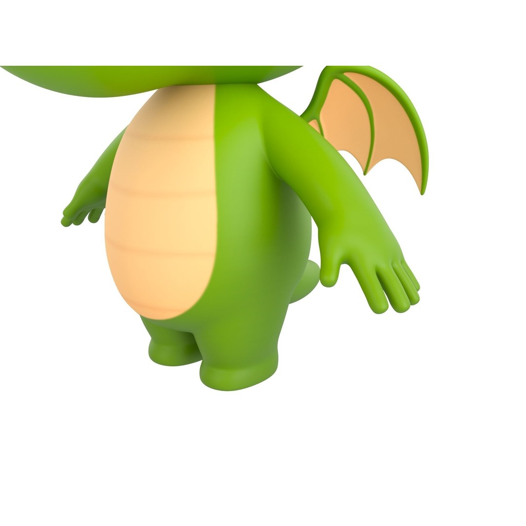 Dragon 3D Model – Cute Fantasy Character, FBX & OBJ Formats - View 9