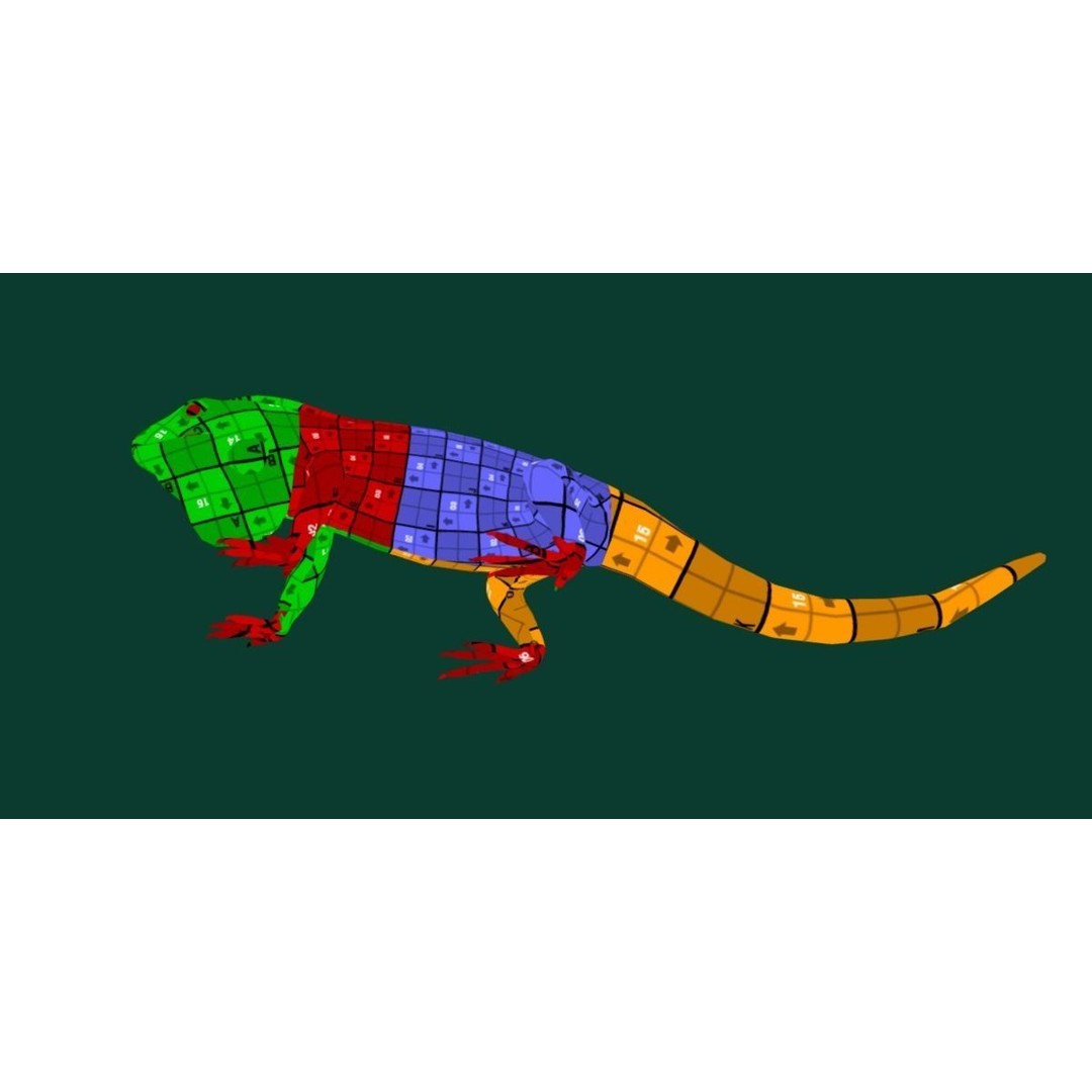 Fiji Banded Iguana 3D Model – Low Poly Game Asset with Animations - View 16