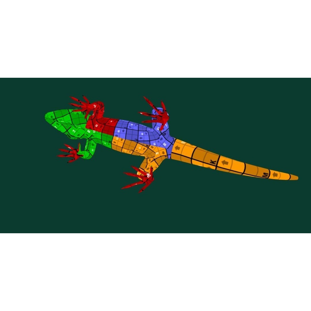 Fiji Banded Iguana 3D Model – Low Poly Game Asset with Animations - View 17