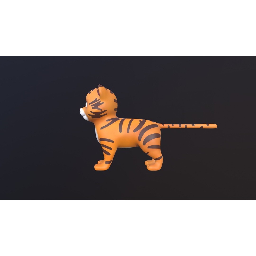 Tiger 3D Model – Rigged Cartoon Animal for Animation, FBX - View 10