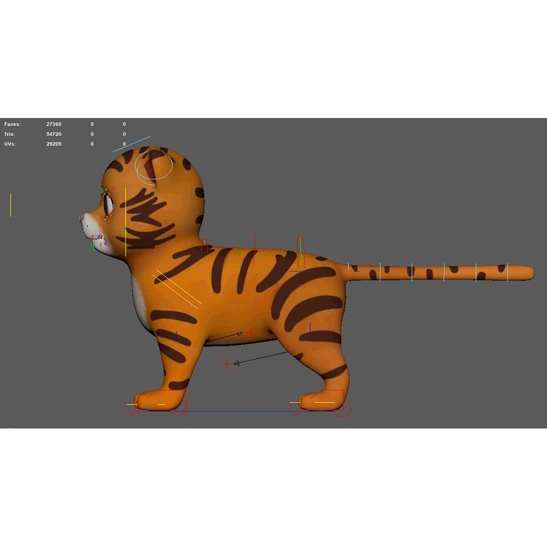 Tiger 3D Model – Rigged Cartoon Animal for Animation, FBX - View 4