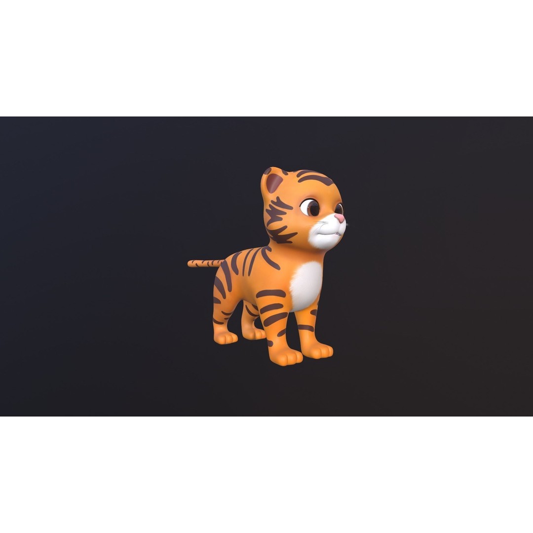 Tiger 3D Model – Rigged Cartoon Animal for Animation, FBX - View 6