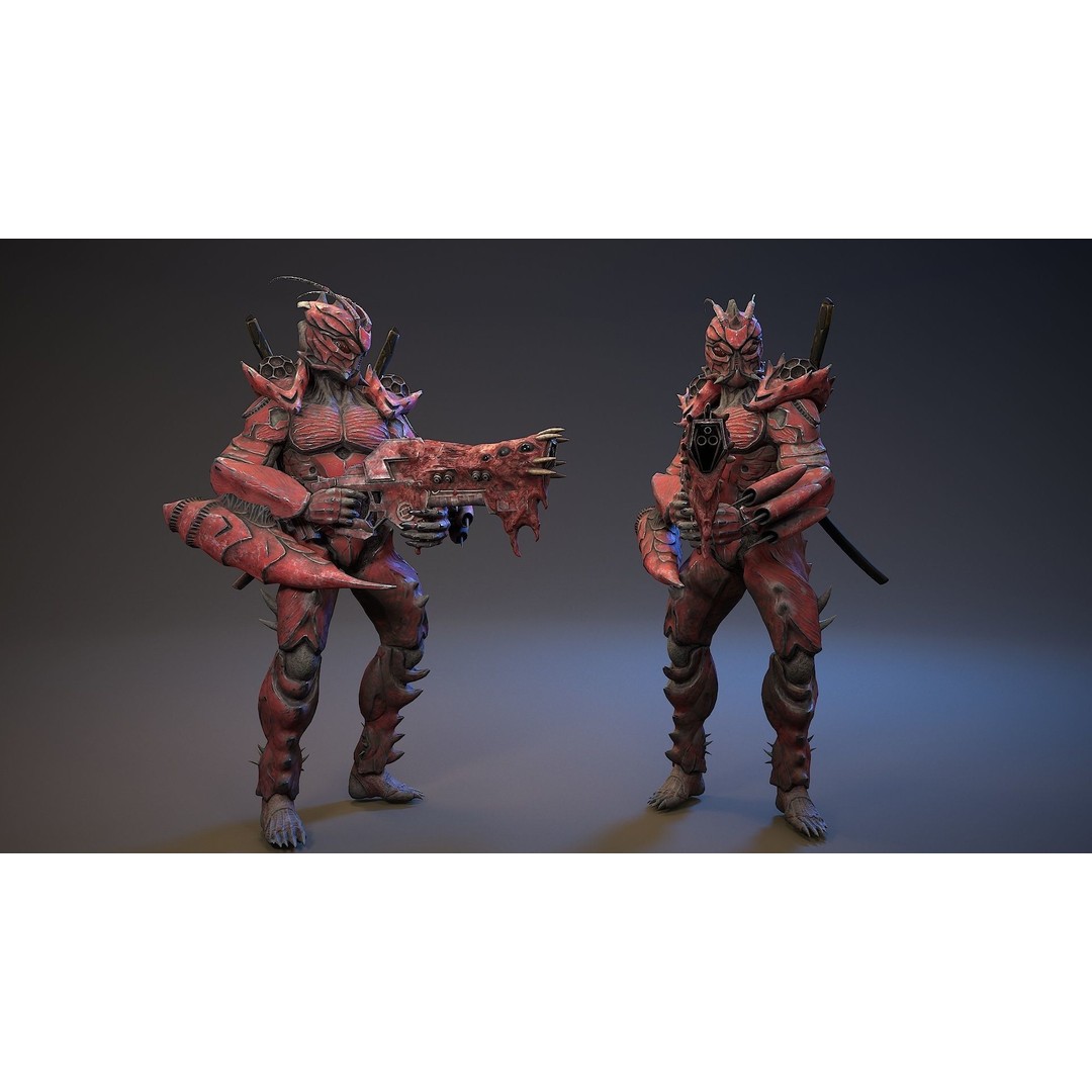 Armored Beetle 3D Model – Low Poly Sci-Fi Character, FBX & UE4/UE5 - View 12