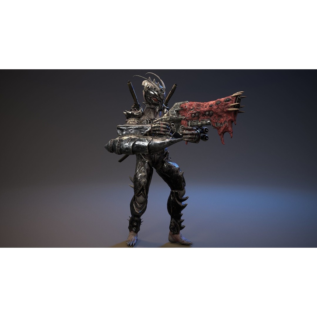 Armored Beetle 3D Model – Low Poly Sci-Fi Character, FBX & UE4/UE5 - View 6