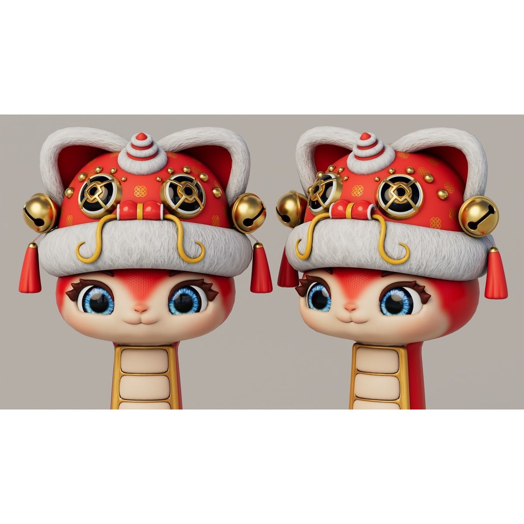 Rigged Cartoon Snake 3D Model – Cute Character Asset, FBX & OBJ - View 5