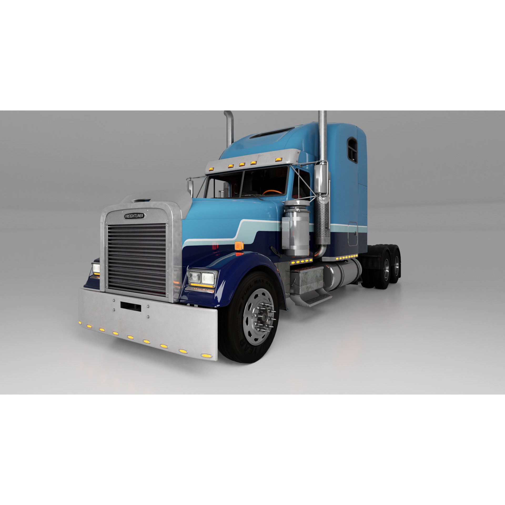 Freightliner FLD 132 Classic XL - Low-Poly Game-Ready 3D Model