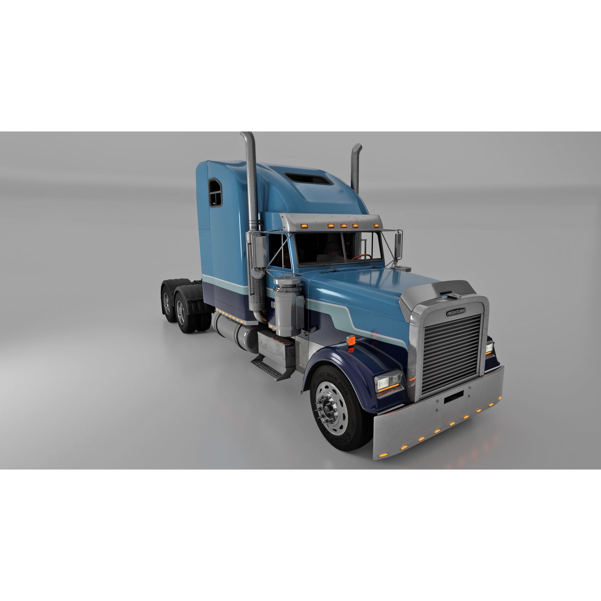 Freightliner FLD 132 Classic XL - Low-Poly Game-Ready 3D Model - View 11