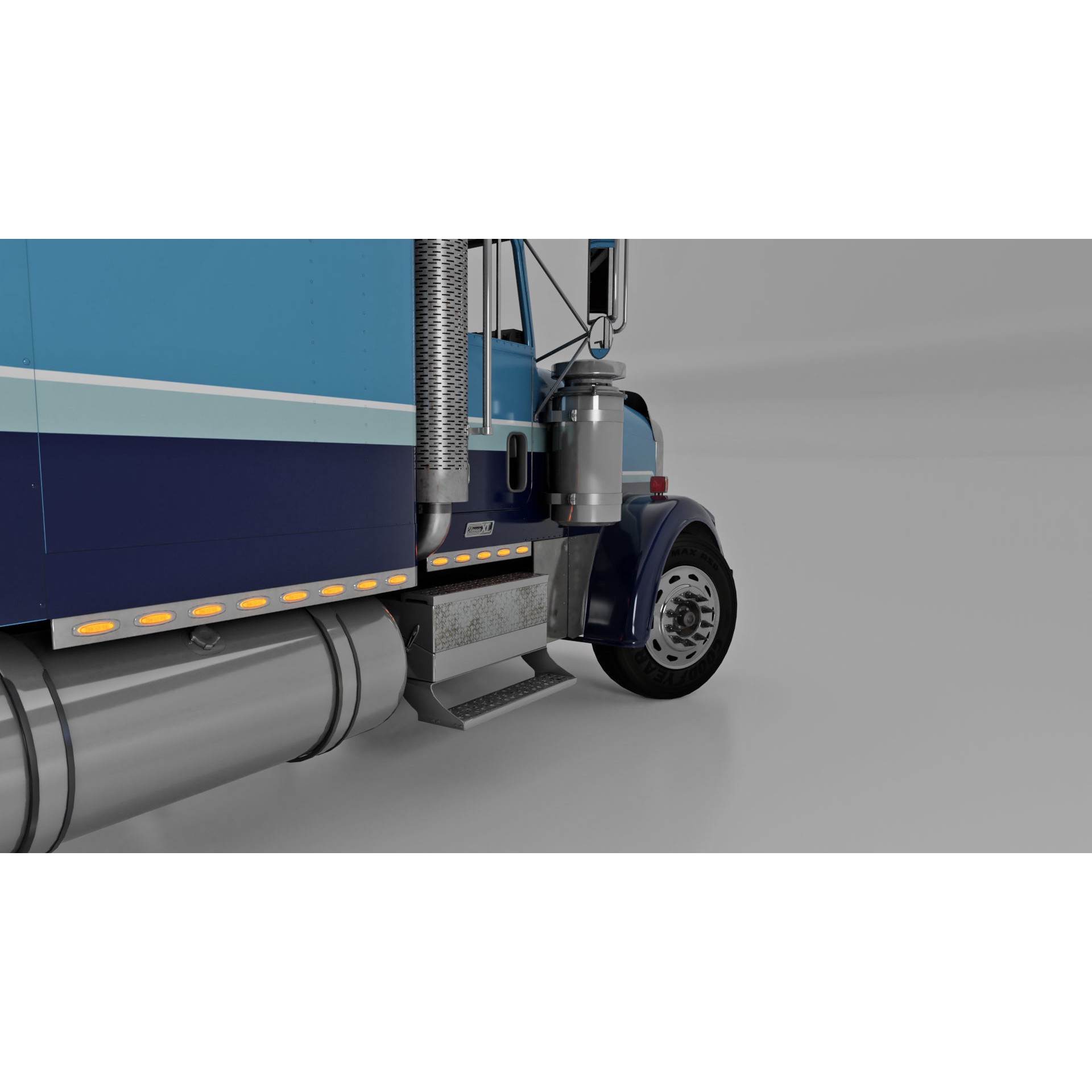 Freightliner FLD 132 Classic XL - Low-Poly Game-Ready 3D Model - View 14