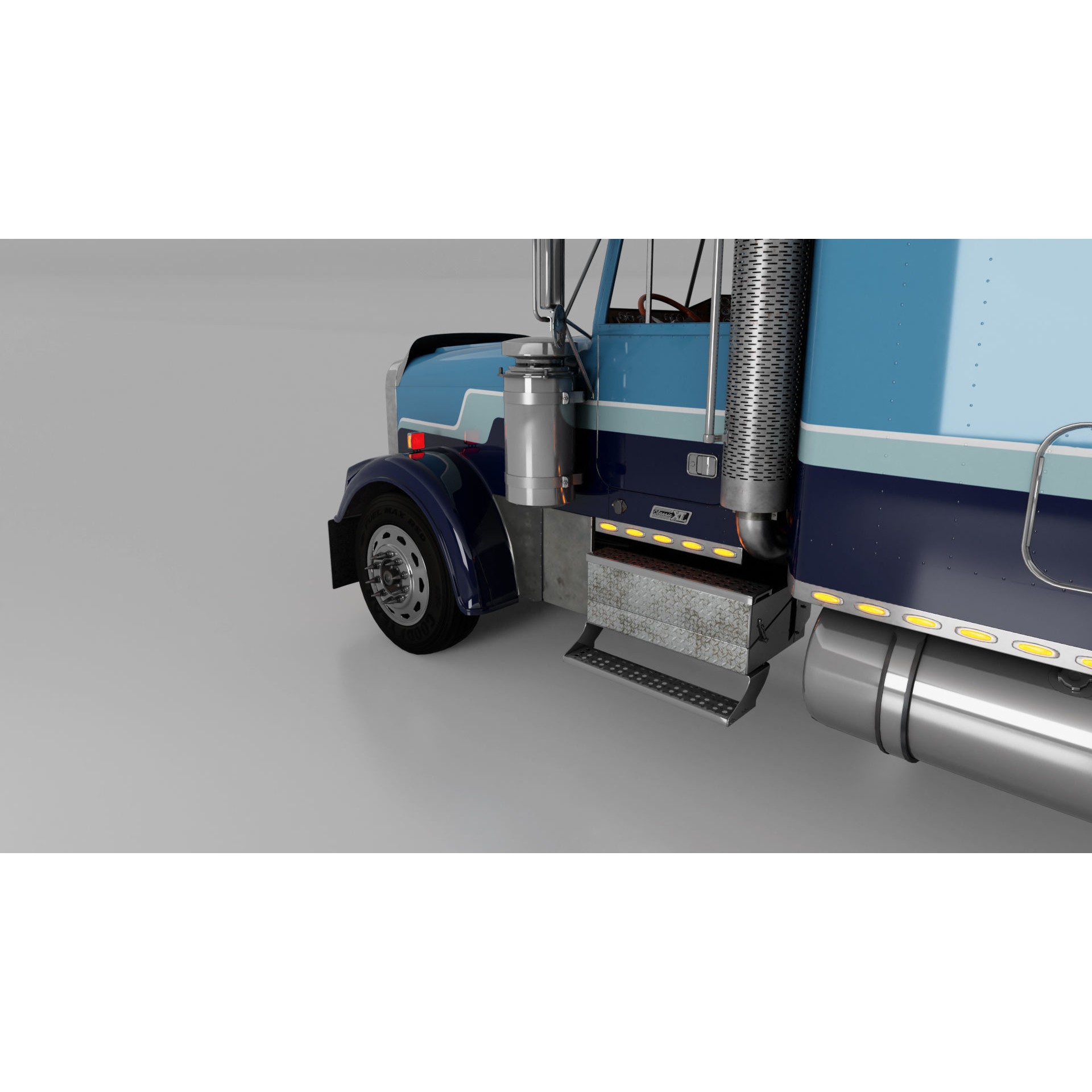 Freightliner FLD 132 Classic XL - Low-Poly Game-Ready 3D Model - View 17