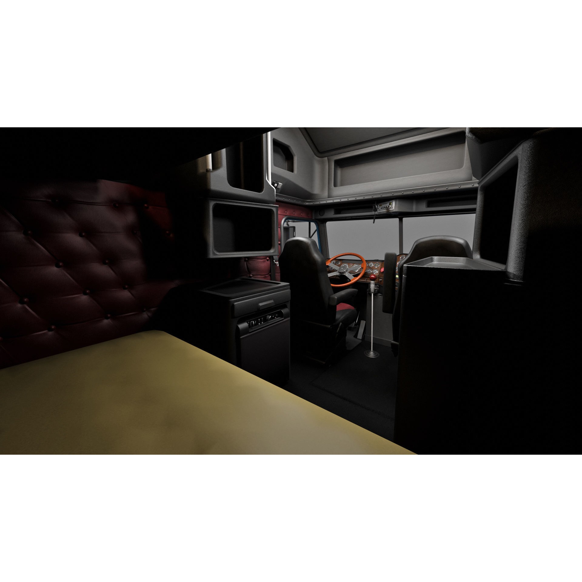 Freightliner FLD 132 Classic XL - Low-Poly Game-Ready 3D Model - View 18
