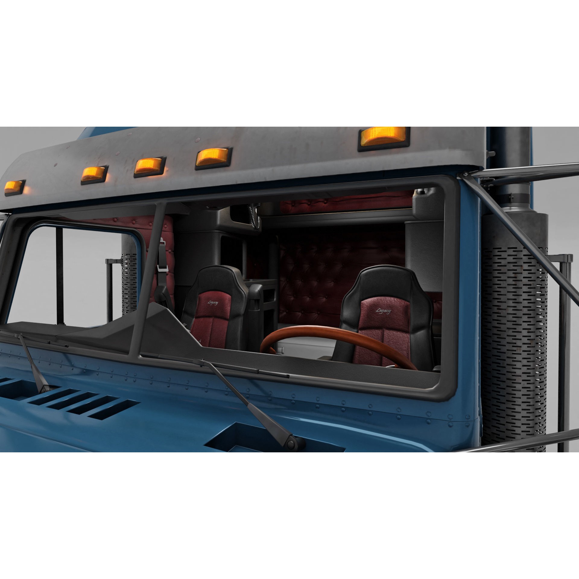 Freightliner FLD 132 Classic XL - Low-Poly Game-Ready 3D Model - View 19