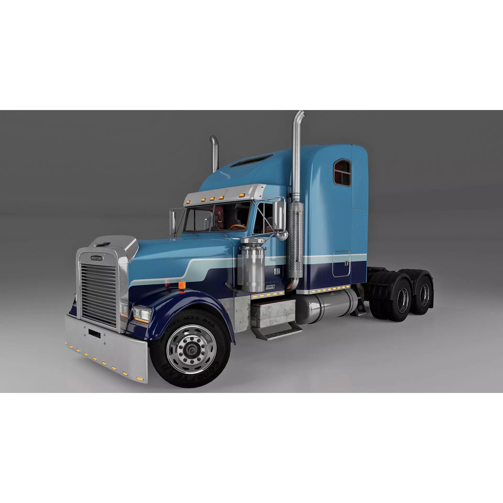 Freightliner FLD 132 Classic XL - Low-Poly Game-Ready 3D Model - View 2
