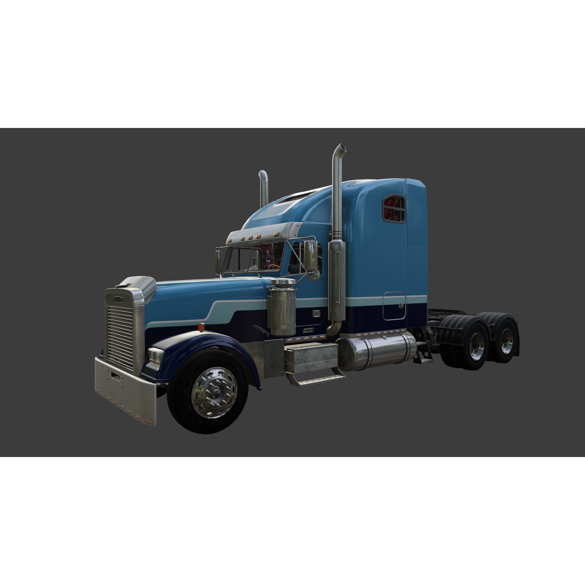 Freightliner FLD 132 Classic XL - Low-Poly Game-Ready 3D Model - View 21
