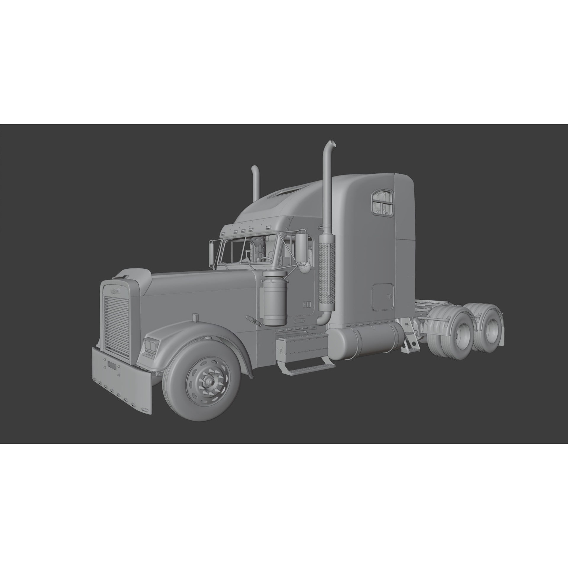 Freightliner FLD 132 Classic XL - Low-Poly Game-Ready 3D Model - View 22
