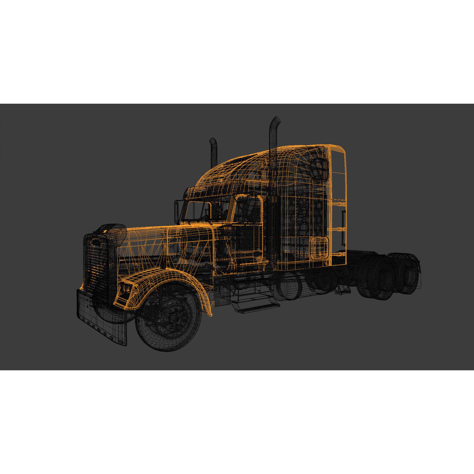 Freightliner FLD 132 Classic XL - Low-Poly Game-Ready 3D Model - View 23