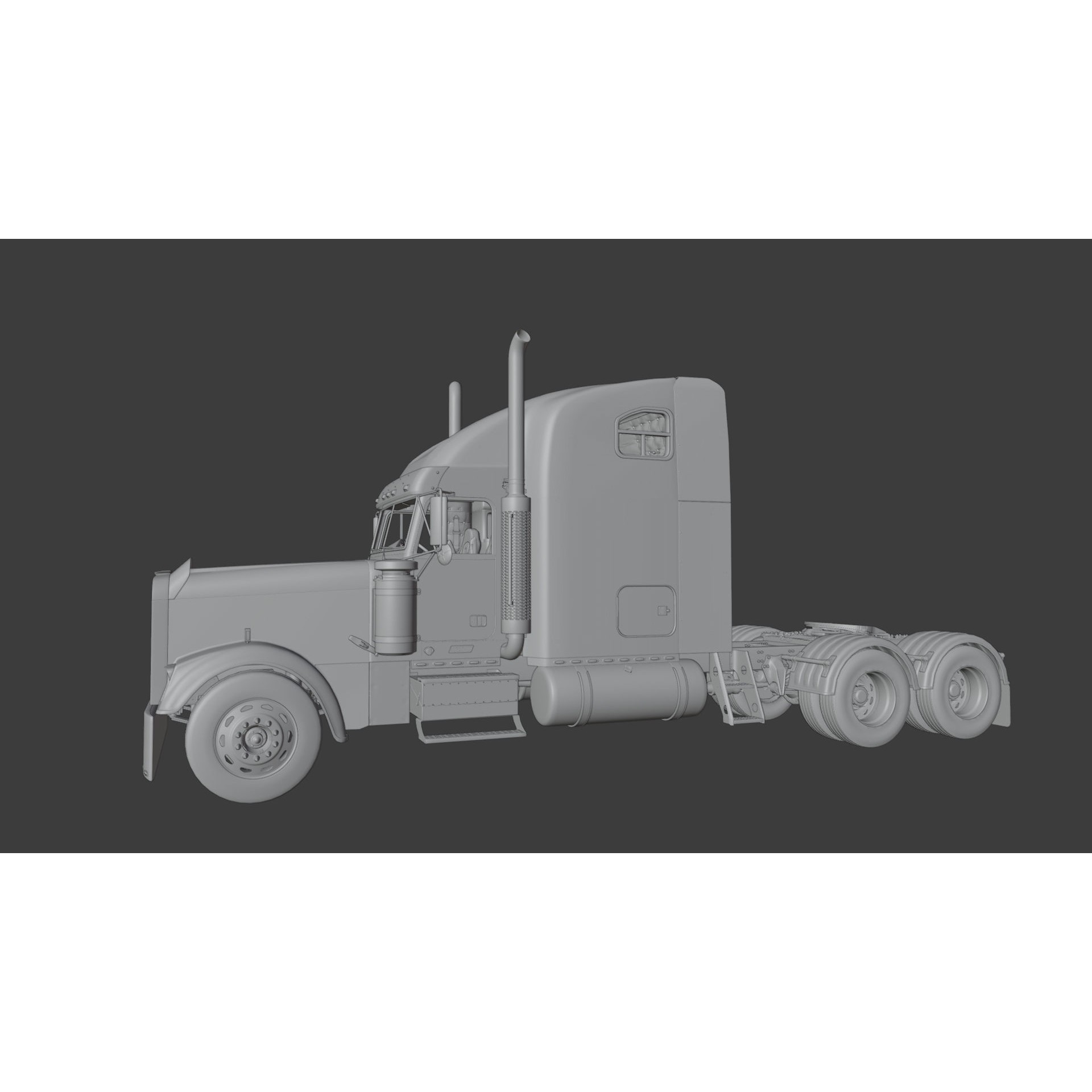 Freightliner FLD 132 Classic XL - Low-Poly Game-Ready 3D Model - View 25