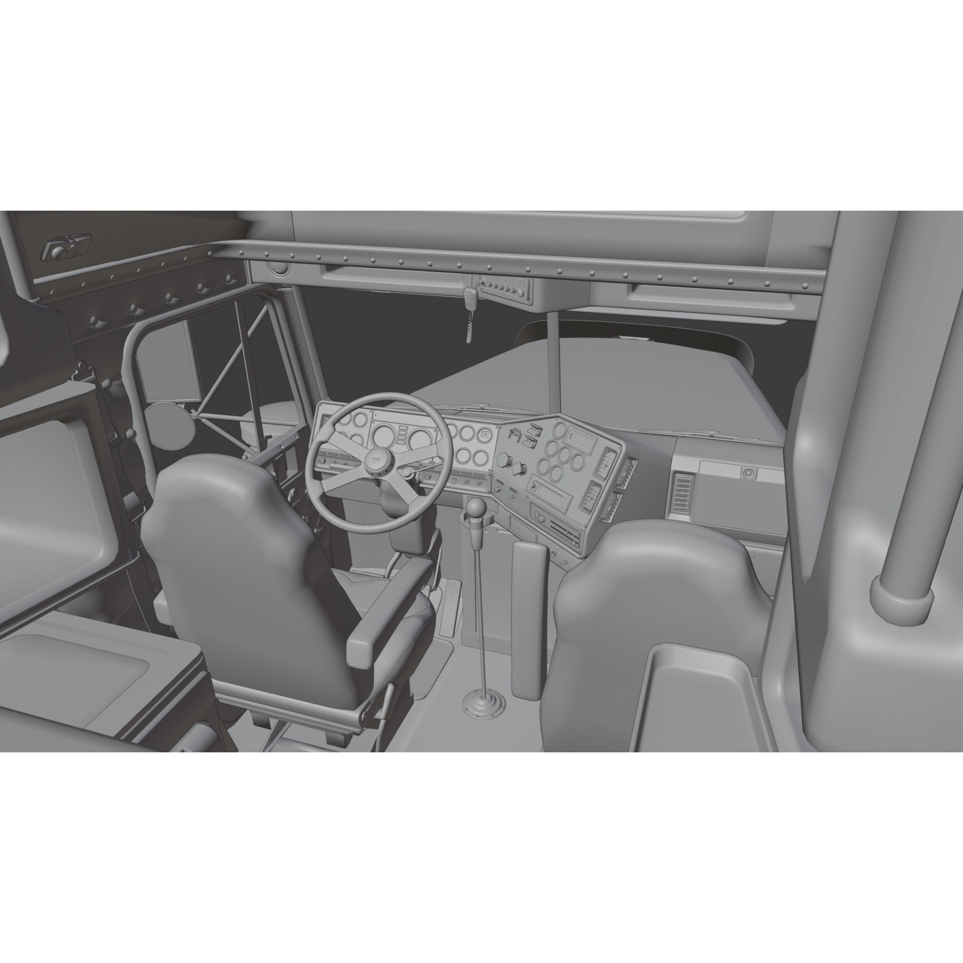 Freightliner FLD 132 Classic XL - Low-Poly Game-Ready 3D Model - View 29