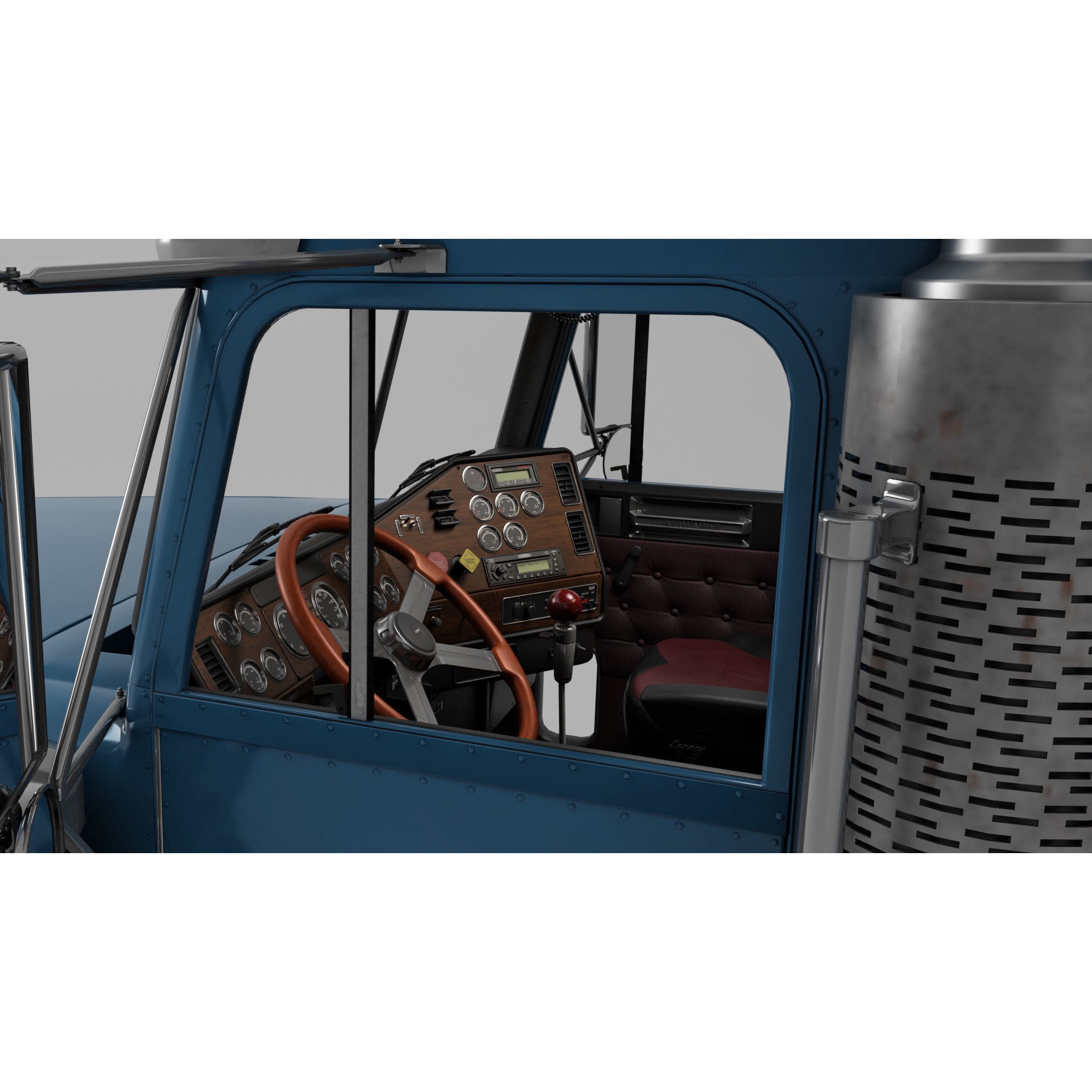 Freightliner FLD 132 Classic XL - Low-Poly Game-Ready 3D Model - View 3