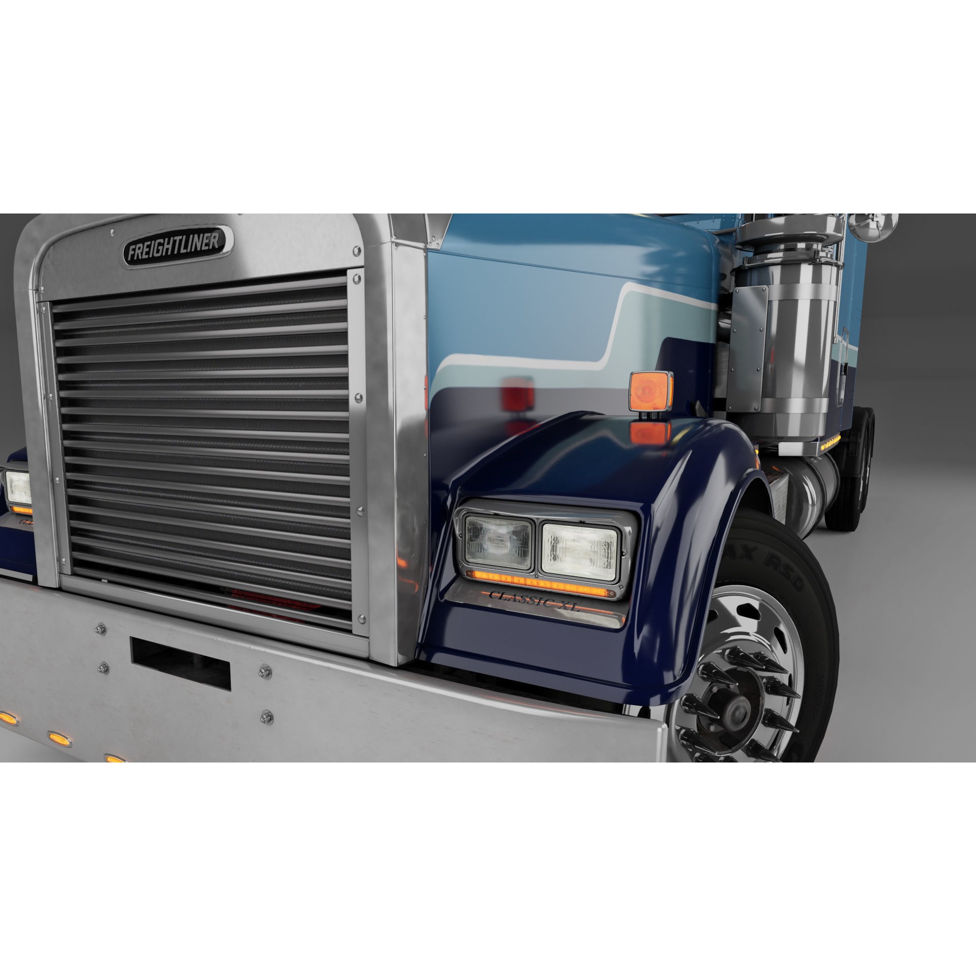 Freightliner FLD 132 Classic XL - Low-Poly Game-Ready 3D Model - View 4