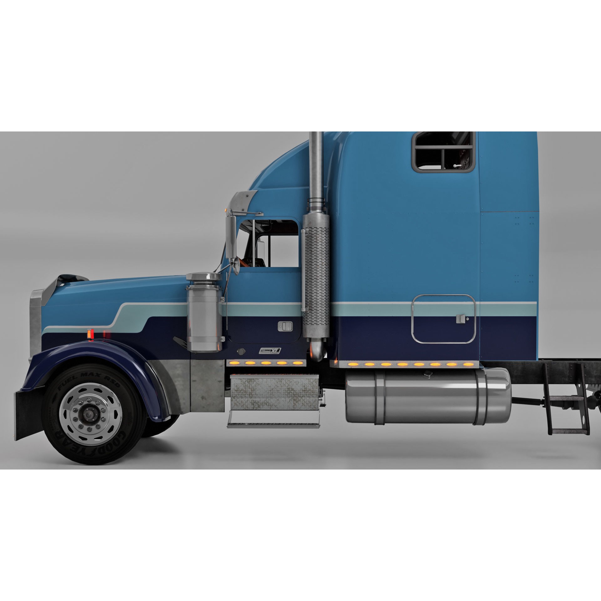 Freightliner FLD 132 Classic XL - Low-Poly Game-Ready 3D Model - View 6