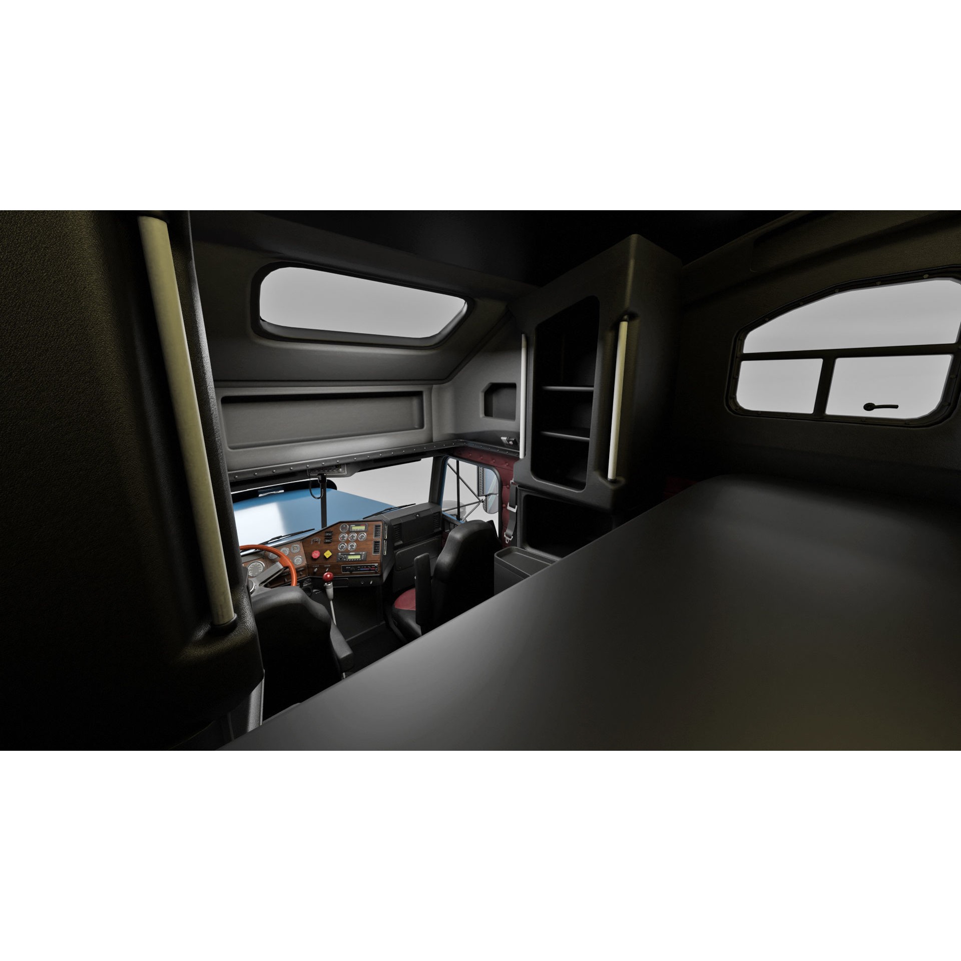 Freightliner FLD 132 Classic XL - Low-Poly Game-Ready 3D Model - View 7