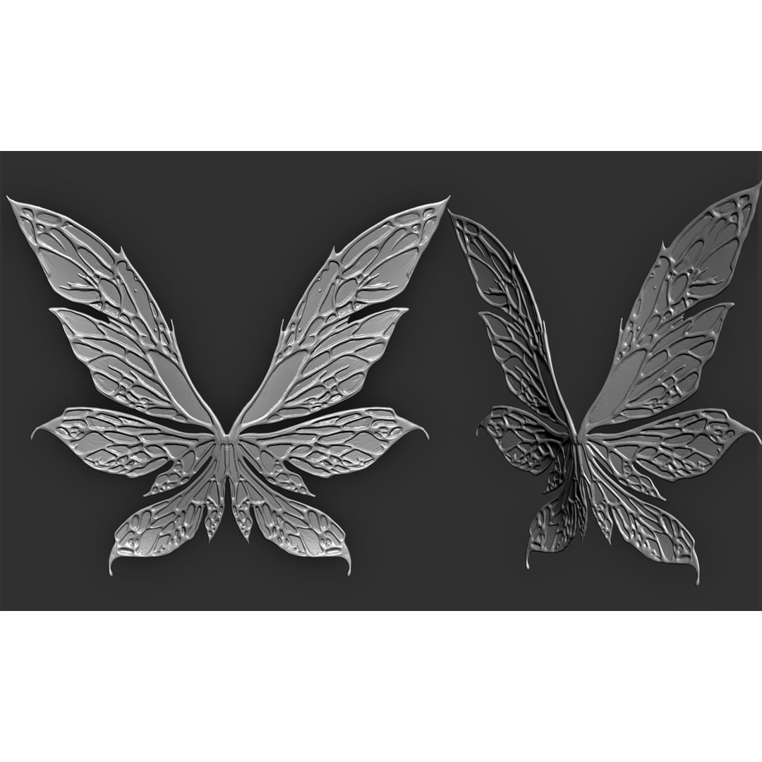 Fairy Wings 3D Model – Fantasy Wing Designs, ZTL, OBJ, STL Formats - View 10
