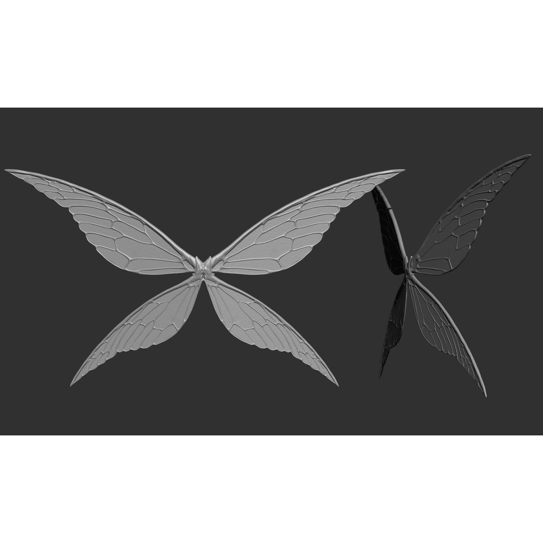 Fairy Wings 3D Model – Fantasy Wing Designs, ZTL, OBJ, STL Formats - View 11