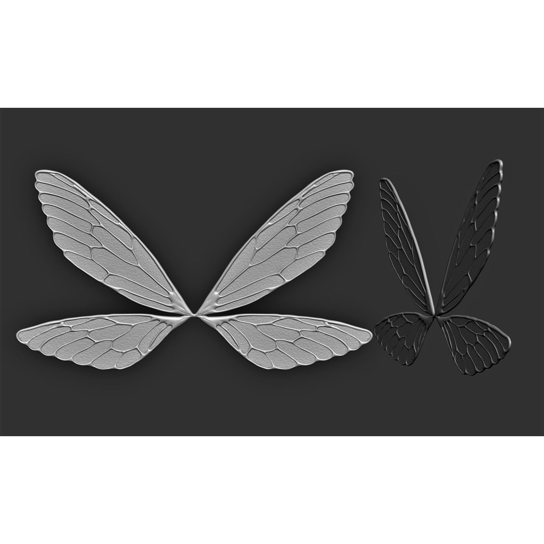 Fairy Wings 3D Model – Fantasy Wing Designs, ZTL, OBJ, STL Formats - View 12