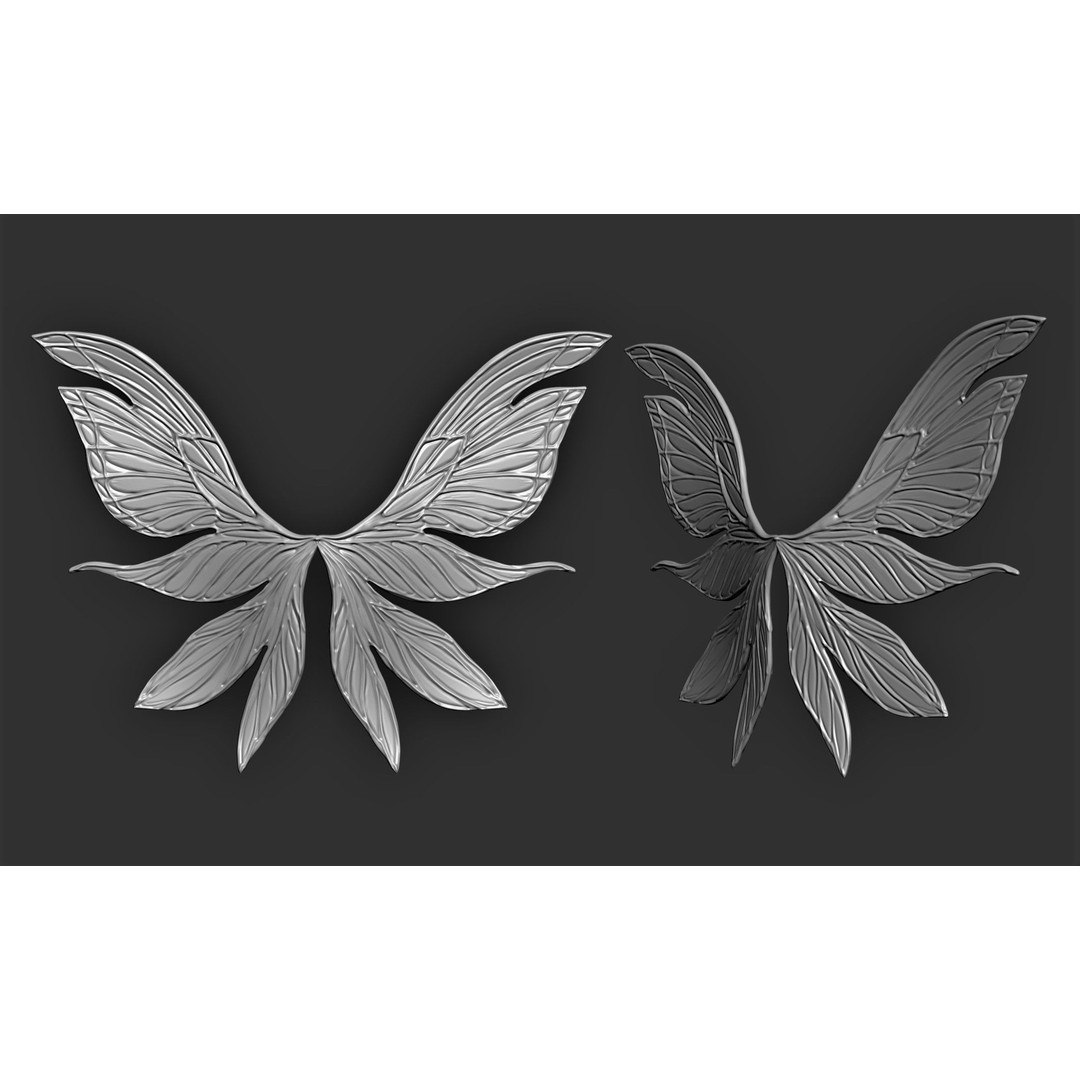 Fairy Wings 3D Model – Fantasy Wing Designs, ZTL, OBJ, STL Formats - View 13