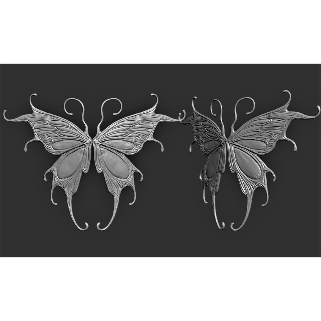 Fairy Wings 3D Model – Fantasy Wing Designs, ZTL, OBJ, STL Formats - View 4