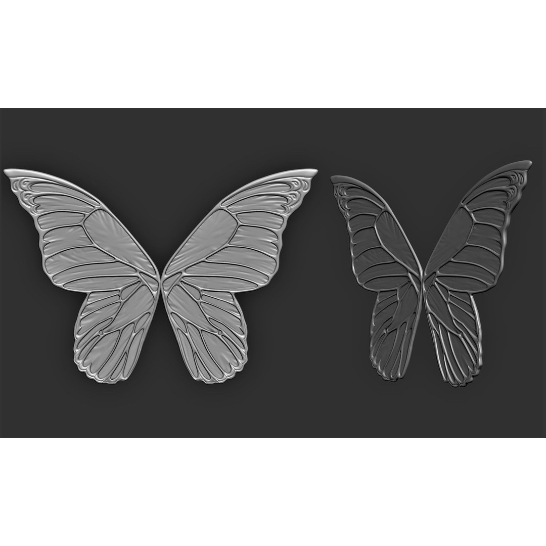 Fairy Wings 3D Model – Fantasy Wing Designs, ZTL, OBJ, STL Formats - View 6