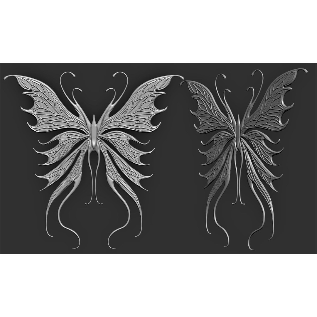 Fairy Wings 3D Model – Fantasy Wing Designs, ZTL, OBJ, STL Formats - View 7