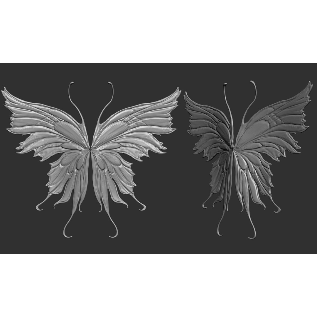 Fairy Wings 3D Model – Fantasy Wing Designs, ZTL, OBJ, STL Formats - View 9