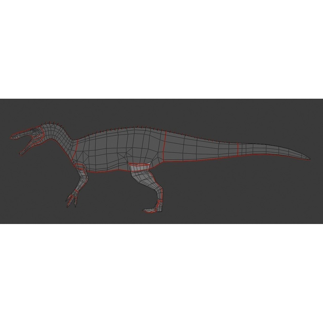 Suchominus 3D Model – Low Poly Dinosaur Asset Pack, FBX, PBR