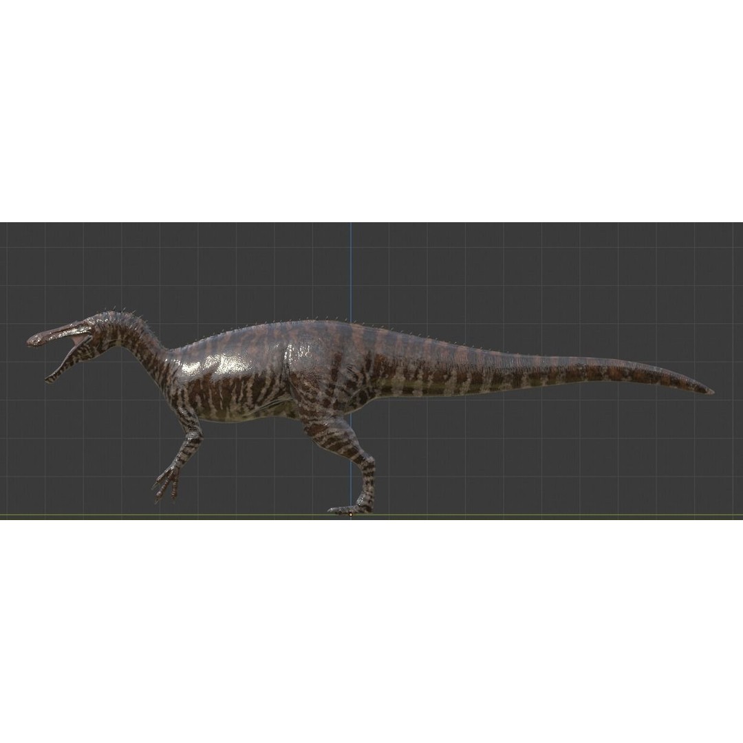Suchominus 3D Model – Low Poly Dinosaur Asset Pack, FBX, PBR - View 11