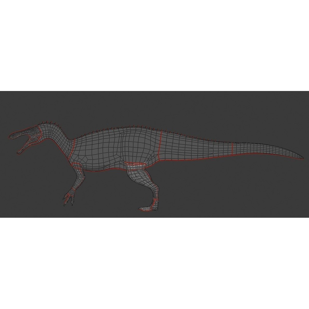 Suchominus 3D Model – Low Poly Dinosaur Asset Pack, FBX, PBR - View 13
