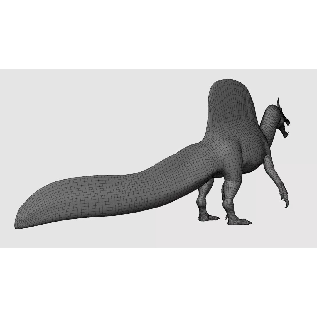 Spinosaurus mirabilis 3D Model – Low Poly Rigged Dinosaur for Animation - View 15