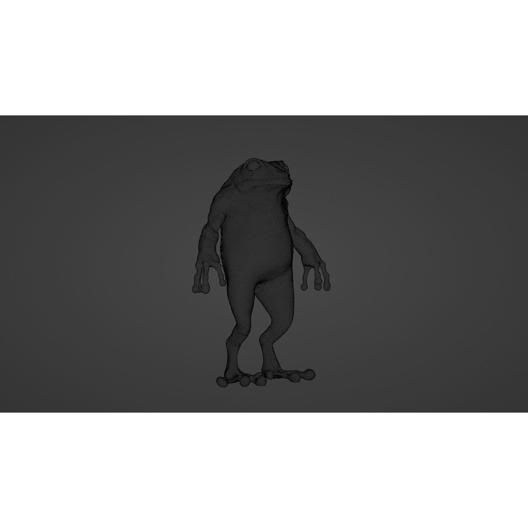 Blue Frog 3D Model – Rigged Low-Poly Game Asset, FBX