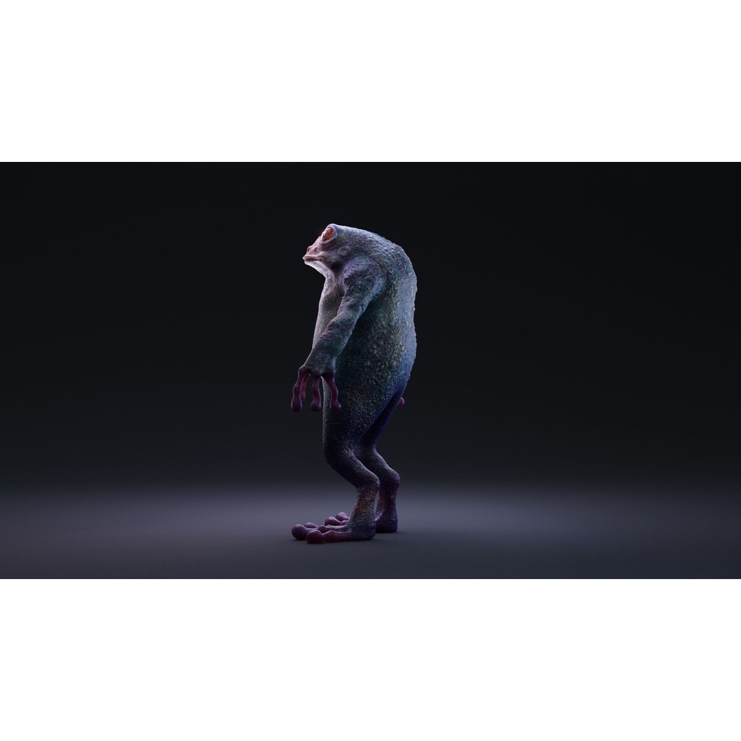 Blue Frog 3D Model – Rigged Low-Poly Game Asset, FBX - View 18