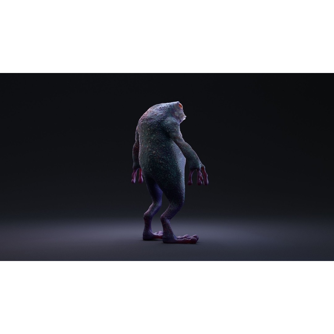 Blue Frog 3D Model – Rigged Low-Poly Game Asset, FBX - View 20