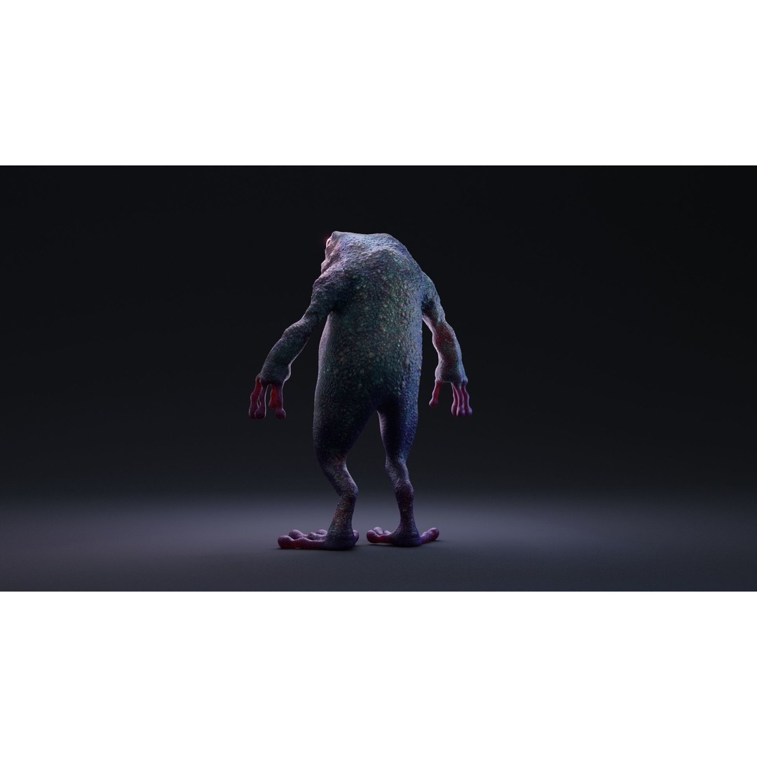 Blue Frog 3D Model – Rigged Low-Poly Game Asset, FBX - View 21