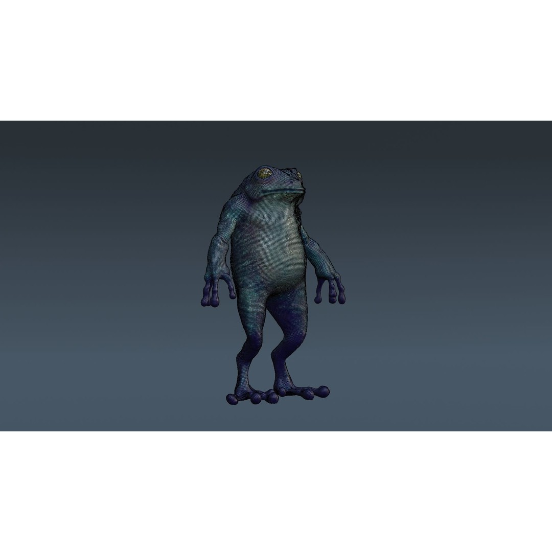 Blue Frog 3D Model – Rigged Low-Poly Game Asset, FBX - View 26