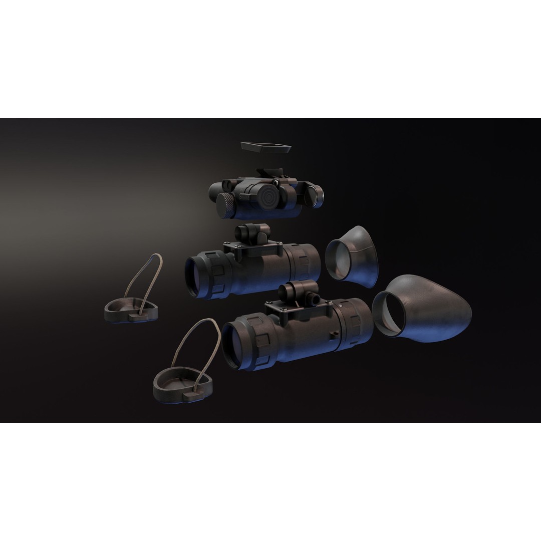 Night Vision Goggles 3D Model – Low Poly PBR Asset, FBX - View 6