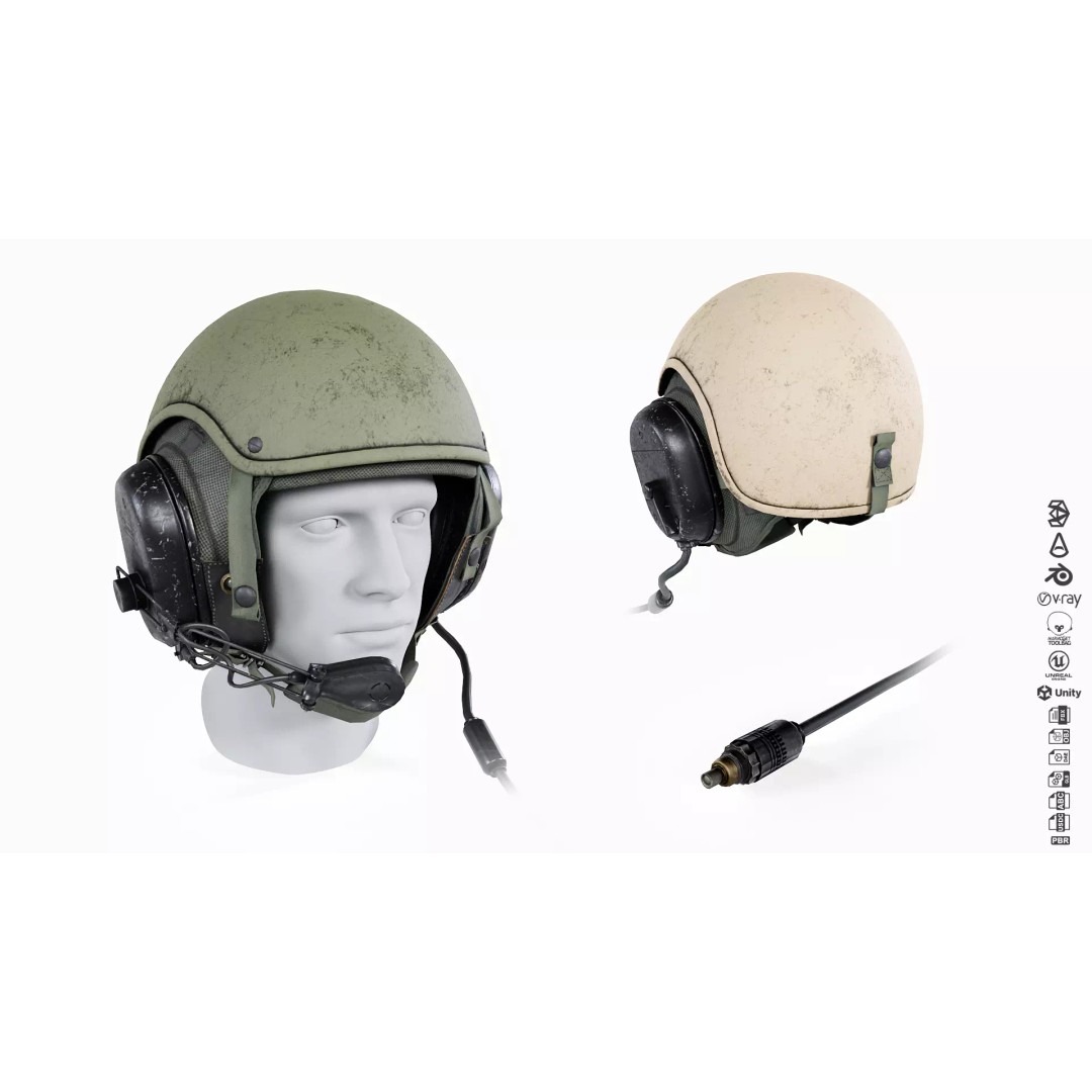 Gentex CVC Helmet 3D Model – Low Poly Game Asset, PBR Textures - View 2
