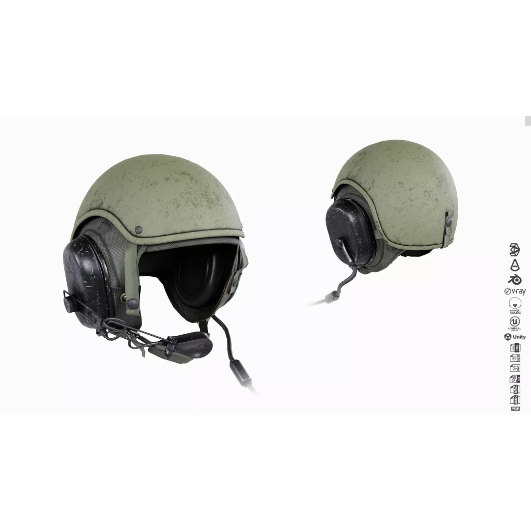 Gentex CVC Helmet 3D Model – Low Poly Game Asset, PBR Textures - View 3