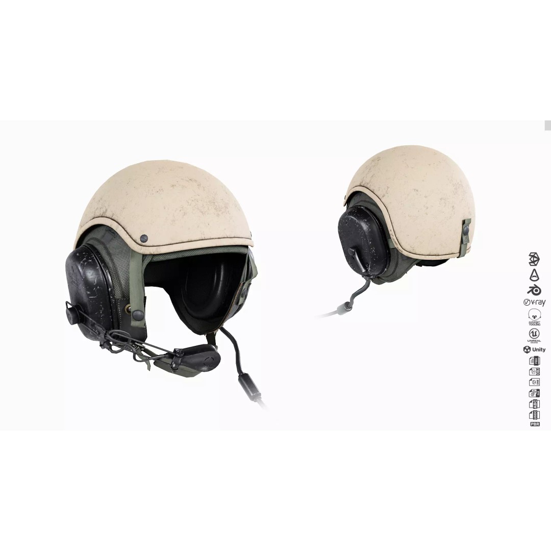 Gentex CVC Helmet 3D Model – Low Poly Game Asset, PBR Textures - View 4