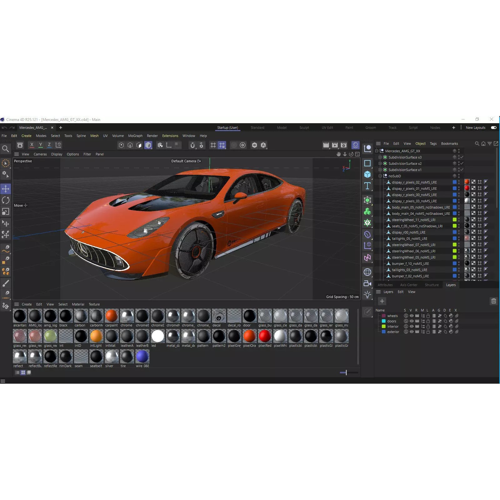Mercedes-Benz AMG GT XX Concept 2025 - Game-Ready 3D Model - View 45